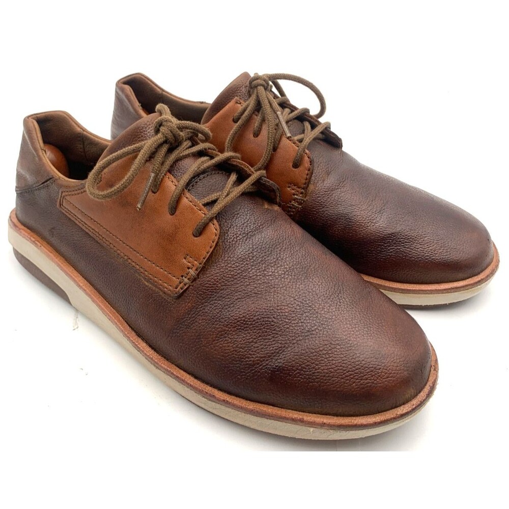 Olukai Kalia Li Men's Sz 9.5 Shoes Brown Leather Lace Up Comfort Casual Sneakers